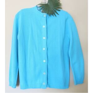 VINTAGE  Donnkenny Cardigan Sweater Size S*(see notes)  Button Down Blue 1970's
